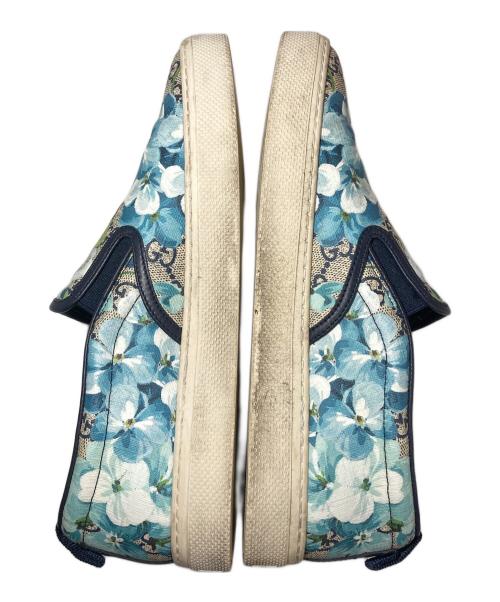 GUCCI（グッチ）GUCCI (グッチ) ブルームス/フローラルスリッポンシューズ ブルー サイズ:SIZE 25cm(本体表記7）の古着・服飾アイテム