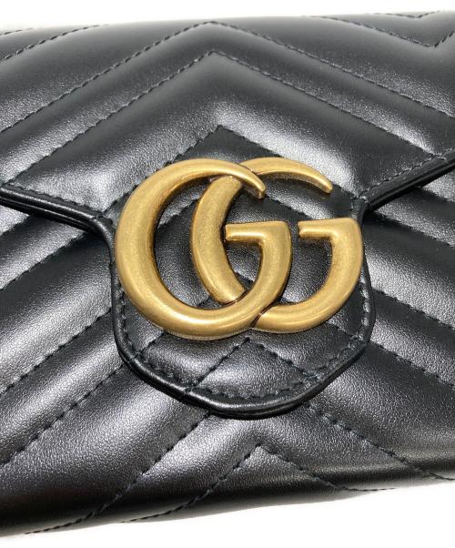 GUCCI（グッチ）GUCCI (グッチ) チェーンショルダーバッグ　GGマーモント ブラックの古着・服飾アイテム
