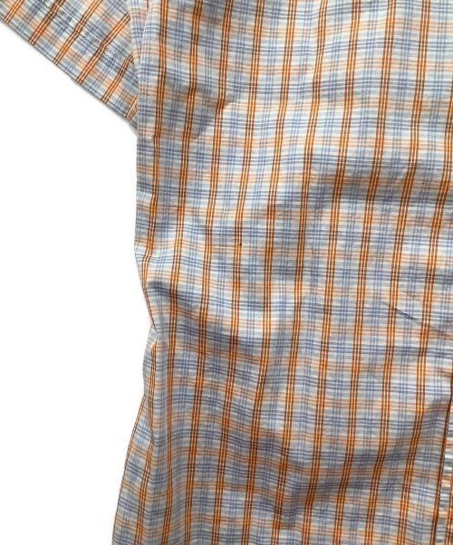 GUCCI（グッチ）GUCCI (グッチ) 半袖チェックシャツ ブルー×オレンジ サイズ:サイズ表記なしの為、およそのサイズ表記です。の古着・服飾アイテム