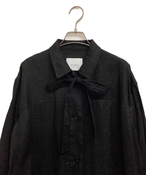 STUDIOUS（ステュディオス）STUDIOUS (ステュディオス) リネンテーパードブルゾンジャケット ブラック サイズ:FREEの古着・服飾アイテム