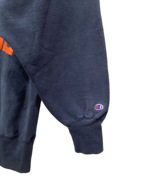 Champion（チャンピオン）Champion (チャンピオン) プリントスウェット ネイビー×オレンジ サイズ:X-LARGEの古着・服飾アイテム