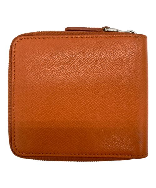 dunhill（ダンヒル）dunhill (ダンヒル) ラウンドファスナー2つ折り財布 オレンジの古着・服飾アイテム