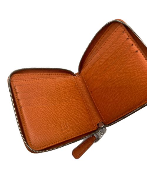 dunhill（ダンヒル）dunhill (ダンヒル) ラウンドファスナー2つ折り財布 オレンジの古着・服飾アイテム