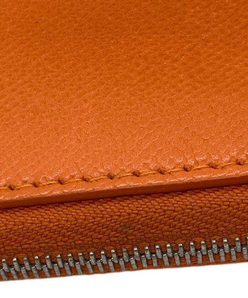 dunhill（ダンヒル）dunhill (ダンヒル) ラウンドファスナー2つ折り財布 オレンジの古着・服飾アイテム