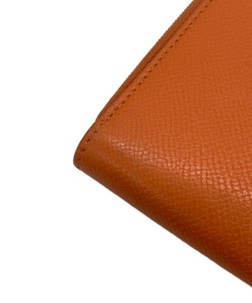 dunhill（ダンヒル）dunhill (ダンヒル) ラウンドファスナー2つ折り財布 オレンジの古着・服飾アイテム