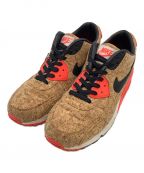 NIKEナイキ）の古着「ローカットスニーカー」｜ベージュ×レッド