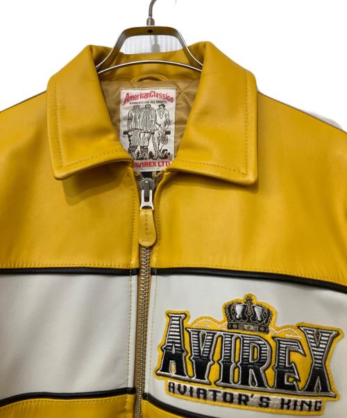 AMERICAN CLASSICS BY AVIREX LTD（アヴィレックス）AMERICAN CLASSICS BY AVIREX LTD (アヴィレックス) ヴァーシティ ジャケット アヴィエーターズ イエロー×ホワイト サイズ:Mの古着・服飾アイテム