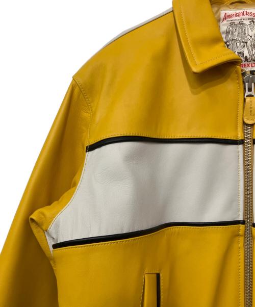 AMERICAN CLASSICS BY AVIREX LTD（アヴィレックス）AMERICAN CLASSICS BY AVIREX LTD (アヴィレックス) ヴァーシティ ジャケット アヴィエーターズ イエロー×ホワイト サイズ:Mの古着・服飾アイテム