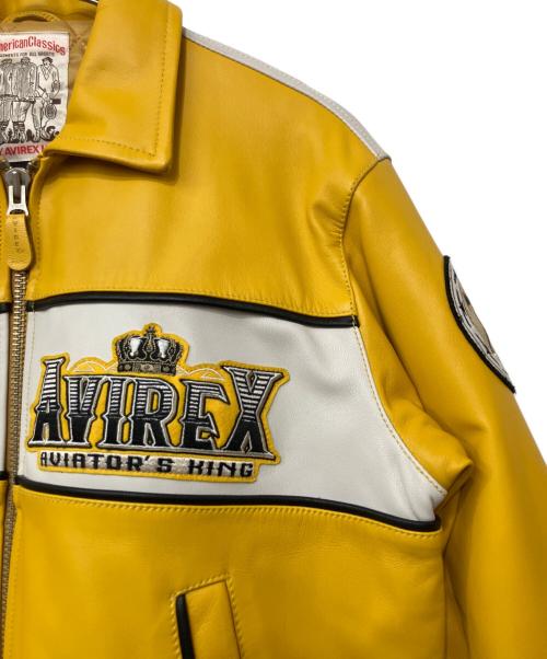 AMERICAN CLASSICS BY AVIREX LTD（アヴィレックス）AMERICAN CLASSICS BY AVIREX LTD (アヴィレックス) ヴァーシティ ジャケット アヴィエーターズ イエロー×ホワイト サイズ:Mの古着・服飾アイテム