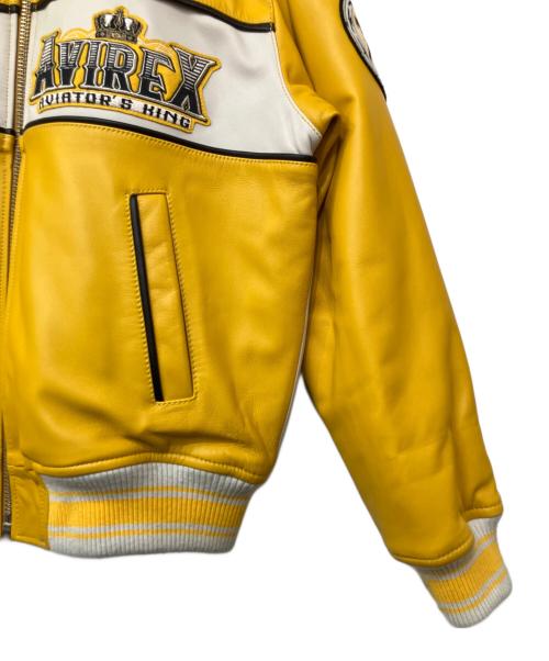 AMERICAN CLASSICS BY AVIREX LTD（アヴィレックス）AMERICAN CLASSICS BY AVIREX LTD (アヴィレックス) ヴァーシティ ジャケット アヴィエーターズ イエロー×ホワイト サイズ:Mの古着・服飾アイテム