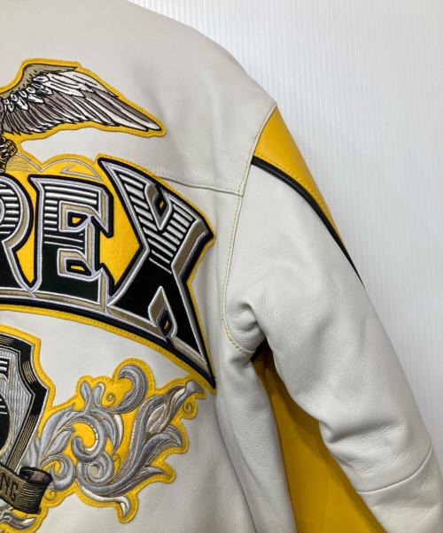 AMERICAN CLASSICS BY AVIREX LTD（アヴィレックス）AMERICAN CLASSICS BY AVIREX LTD (アヴィレックス) ヴァーシティ ジャケット アヴィエーターズ イエロー×ホワイト サイズ:Mの古着・服飾アイテム