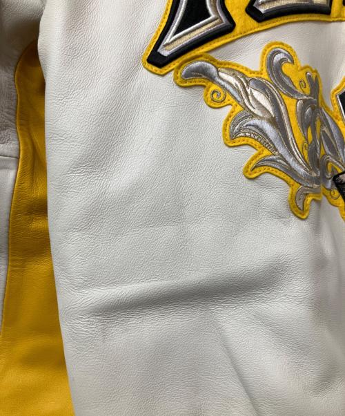 AMERICAN CLASSICS BY AVIREX LTD（アヴィレックス）AMERICAN CLASSICS BY AVIREX LTD (アヴィレックス) ヴァーシティ ジャケット アヴィエーターズ イエロー×ホワイト サイズ:Mの古着・服飾アイテム