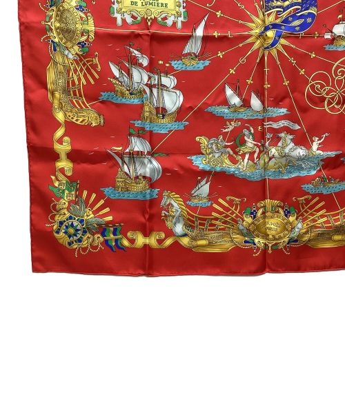 HERMES（エルメス）HERMES (エルメス) カレ90　光の帆船 レッドの古着・服飾アイテム