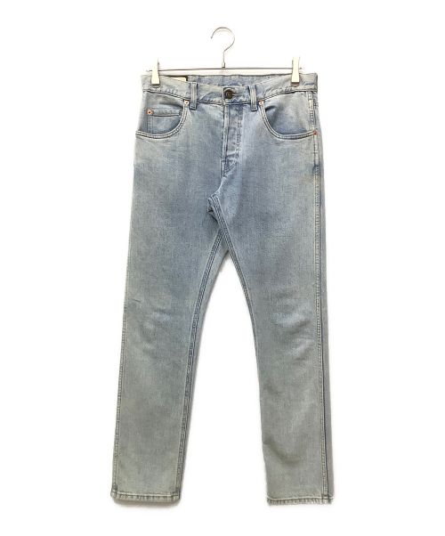 GUCCI（グッチ）GUCCI (グッチ) ヴィンテージデザインストーンブリーチ ストレートデニムパンツ インディゴ サイズ:30の古着・服飾アイテム