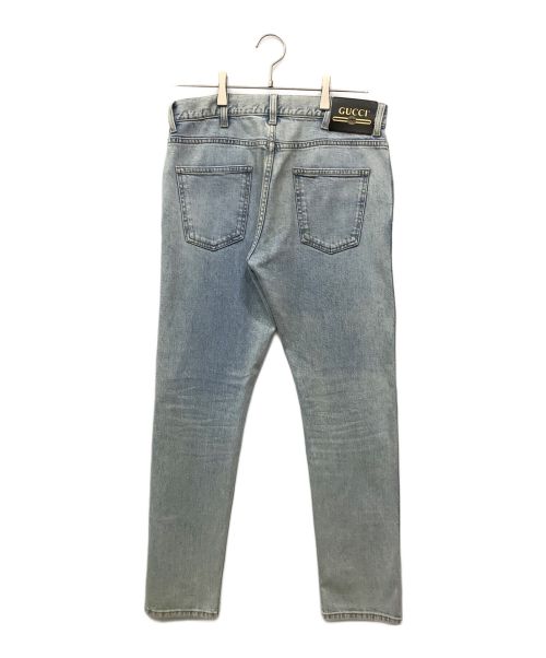 GUCCI（グッチ）GUCCI (グッチ) ヴィンテージデザインストーンブリーチ ストレートデニムパンツ インディゴ サイズ:30の古着・服飾アイテム
