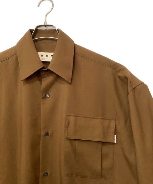 MARNI（マルニ）MARNI (マルニ) トロピカルウールミリタリーシャツ ブラウン サイズ:44の古着・服飾アイテム
