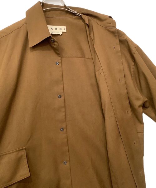 MARNI（マルニ）MARNI (マルニ) トロピカルウールミリタリーシャツ ブラウン サイズ:44の古着・服飾アイテム