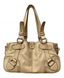 CELINE（セリーヌ）の古着「レザーハンドバッグ」｜ベージュ