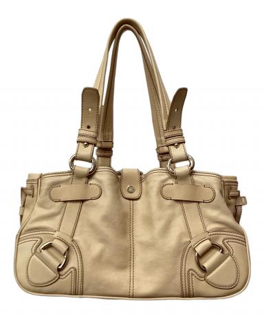 中古・古着通販】CELINE (セリーヌ) レザーハンドバッグ ベージュ