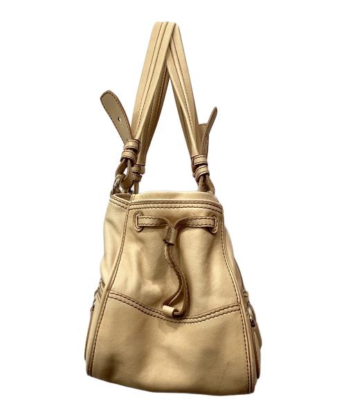 CELINE（セリーヌ）CELINE (セリーヌ) レザーハンドバッグ ベージュの古着・服飾アイテム