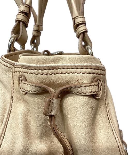 CELINE（セリーヌ）CELINE (セリーヌ) レザーハンドバッグ ベージュの古着・服飾アイテム