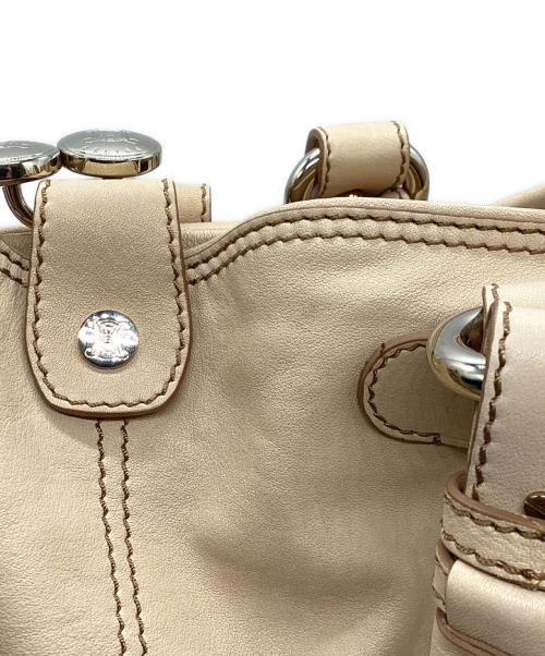 CELINE（セリーヌ）CELINE (セリーヌ) レザーハンドバッグ ベージュの古着・服飾アイテム