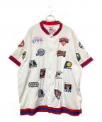 UNIQUEユニーク）の古着「チームロゴ刺繍ゲ-ムシャツ」｜ホワイト