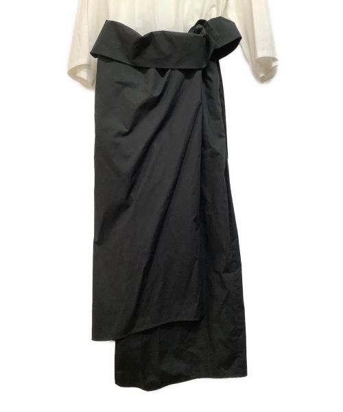 ENFOLD（エンフォルド）ENFOLD (エンフォルド) 切替ワンピース ホワイト×ブラック サイズ:38の古着・服飾アイテム