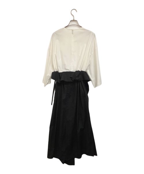 ENFOLD（エンフォルド）ENFOLD (エンフォルド) 切替ワンピース ホワイト×ブラック サイズ:38の古着・服飾アイテム