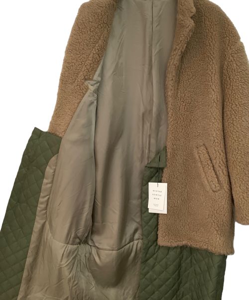 MISTER GENTLE MAN（ミスタージェントルマン）MISTER GENTLE MAN (ミスタージェントルマン) ボアロングコート ベージュ×カーキ サイズ:M 未使用品の古着・服飾アイテム