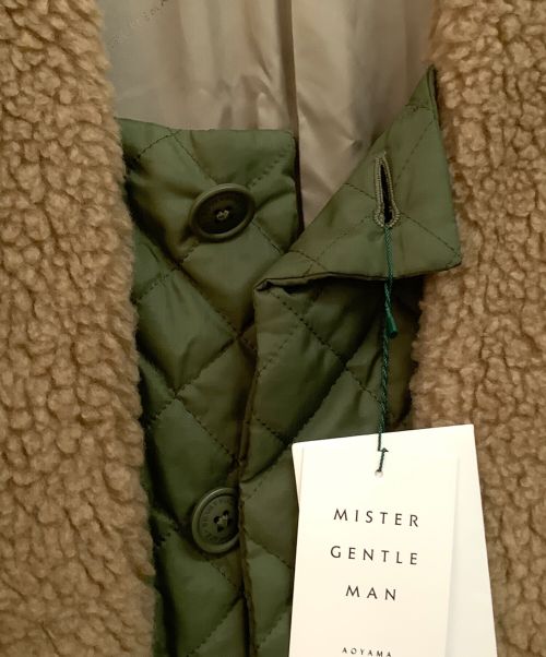 MISTER GENTLE MAN（ミスタージェントルマン）MISTER GENTLE MAN (ミスタージェントルマン) ボアロングコート ベージュ×カーキ サイズ:M 未使用品の古着・服飾アイテム