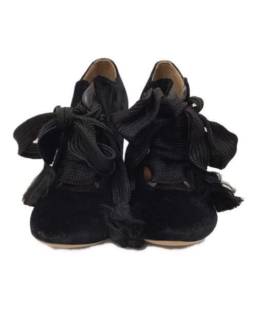 Chloe（クロエ）Chloe (クロエ) レースアップブーティ チャンキーヒール ブラック サイズ:39の古着・服飾アイテム