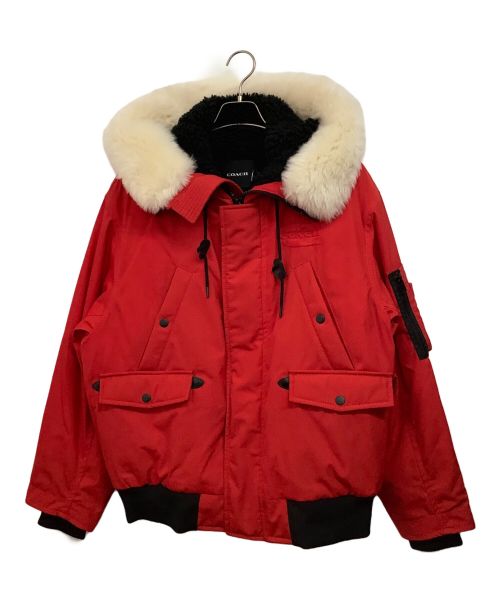 COACH（コーチ）COACH (コーチ) ショートパーカ ジャケット レッド×ブラック サイズ:Mの古着・服飾アイテム