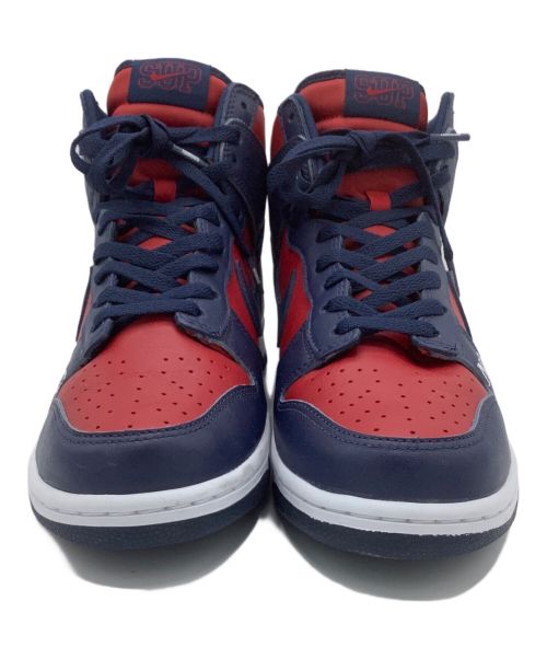 NIKE SB（ナイキエスビー）NIKE SB (ナイキエスビー) Supreme (シュプリーム) Dunk High By Any Means　スニーカー レッド×ネイビー サイズ:26.5の古着・服飾アイテム