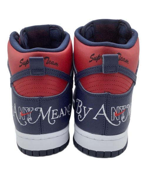 NIKE SB（ナイキエスビー）NIKE SB (ナイキエスビー) Supreme (シュプリーム) Dunk High By Any Means　スニーカー レッド×ネイビー サイズ:26.5の古着・服飾アイテム