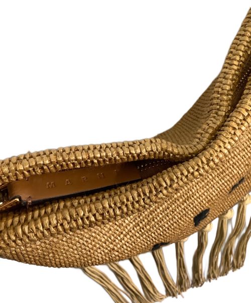 MARNI（マルニ）MARNI (マルニ) フリンジショルダーバッグ ベージュ×ブラウンの古着・服飾アイテム