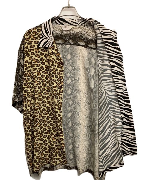 Star OF HOLLYWOOD（スターオブハリウッド）STAR OF HOLLYWOOD (スターオブハリウッド) オープンカラーシャツ ベージュ×ブラック サイズ:XXLの古着・服飾アイテム