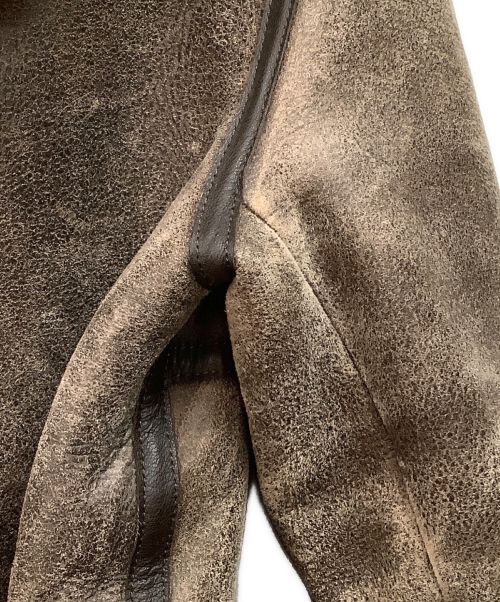 Freeclom（フリークロム）Freeclom (フリークロム) ムートンフライトジャケット ブラウン×ベージュ サイズ:36の古着・服飾アイテム