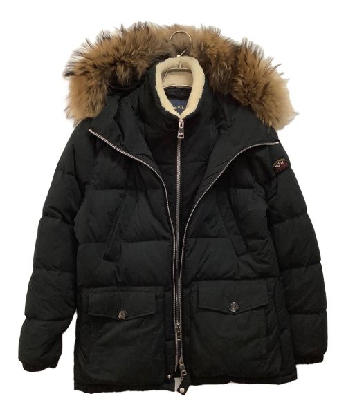 Paul&Shark（ポールアンドシャーク）Paul&Shark (ポールアンドシャーク) フーデッドピーチスキンダウンブルゾン ブラック サイズ:Sの古着・服飾アイテム