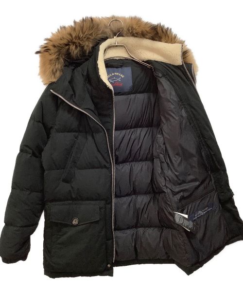 Paul&Shark（ポールアンドシャーク）Paul&Shark (ポールアンドシャーク) フーデッドピーチスキンダウンブルゾン ブラック サイズ:Sの古着・服飾アイテム