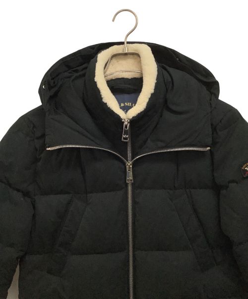 Paul&Shark（ポールアンドシャーク）Paul&Shark (ポールアンドシャーク) フーデッドピーチスキンダウンブルゾン ブラック サイズ:Sの古着・服飾アイテム