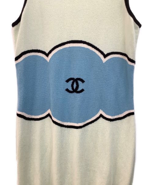 CHANEL（シャネル）CHANEL (シャネル) カシミアノースリーブニット グリーン サイズ:38の古着・服飾アイテム