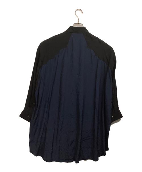 TOGA ARCHIVES（トーガアーカイブス）TOGA ARCHIVES (トーガアーカイブス) カラーブロックシャツドレス ネイビー×ブラック サイズ:Sの古着・服飾アイテム