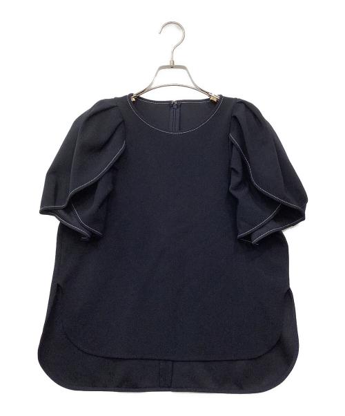 ELLIE（エリー）ELLIE (エリー) ジョーゼットハーフスリーブ ネイビー サイズ:Fの古着・服飾アイテム