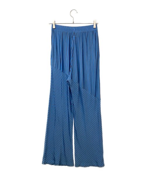 MM6 Maison Margiela（エムエムシックスメゾンマルジェラ）MM6 Maison Margiela (エムエムシックス メゾンマルジェラ) ストライプトラウザーズ スカイブルー×ベージュ サイズ:Sの古着・服飾アイテム