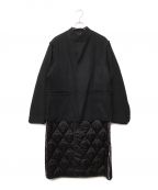 ALMOSTBLACKオールモストブラック）の古着「ノーカラーレイヤードコート」｜ブラック