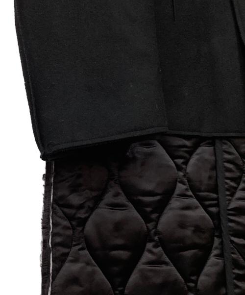 ALMOSTBLACK（オールモストブラック）ALMOSTBLACK (オールモストブラック) ノーカラーレイヤードコート ブラック サイズ:2 未使用品の古着・服飾アイテム