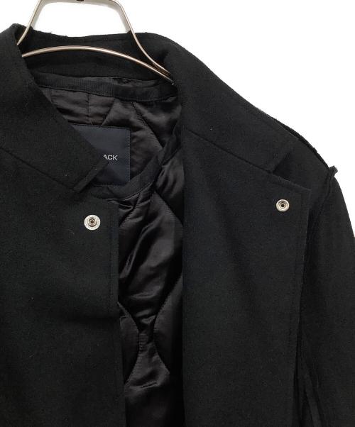 ALMOSTBLACK（オールモストブラック）ALMOSTBLACK (オールモストブラック) ノーカラーレイヤードコート ブラック サイズ:2 未使用品の古着・服飾アイテム