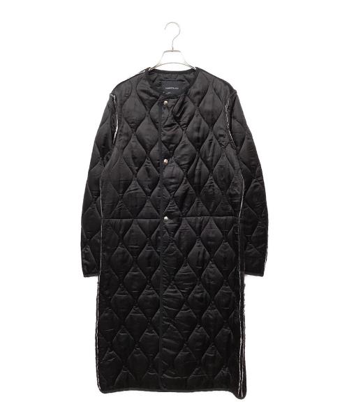 ALMOSTBLACK（オールモストブラック）ALMOSTBLACK (オールモストブラック) ノーカラーレイヤードコート ブラック サイズ:2 未使用品の古着・服飾アイテム