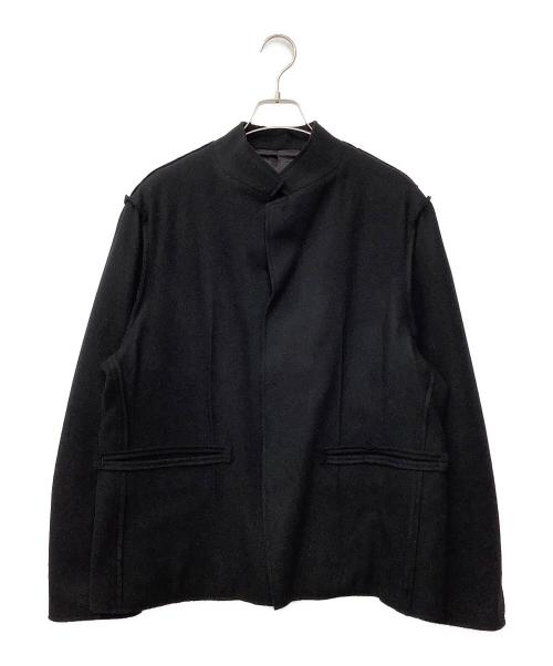 ALMOSTBLACK（オールモストブラック）ALMOSTBLACK (オールモストブラック) ノーカラーレイヤードコート ブラック サイズ:2 未使用品の古着・服飾アイテム